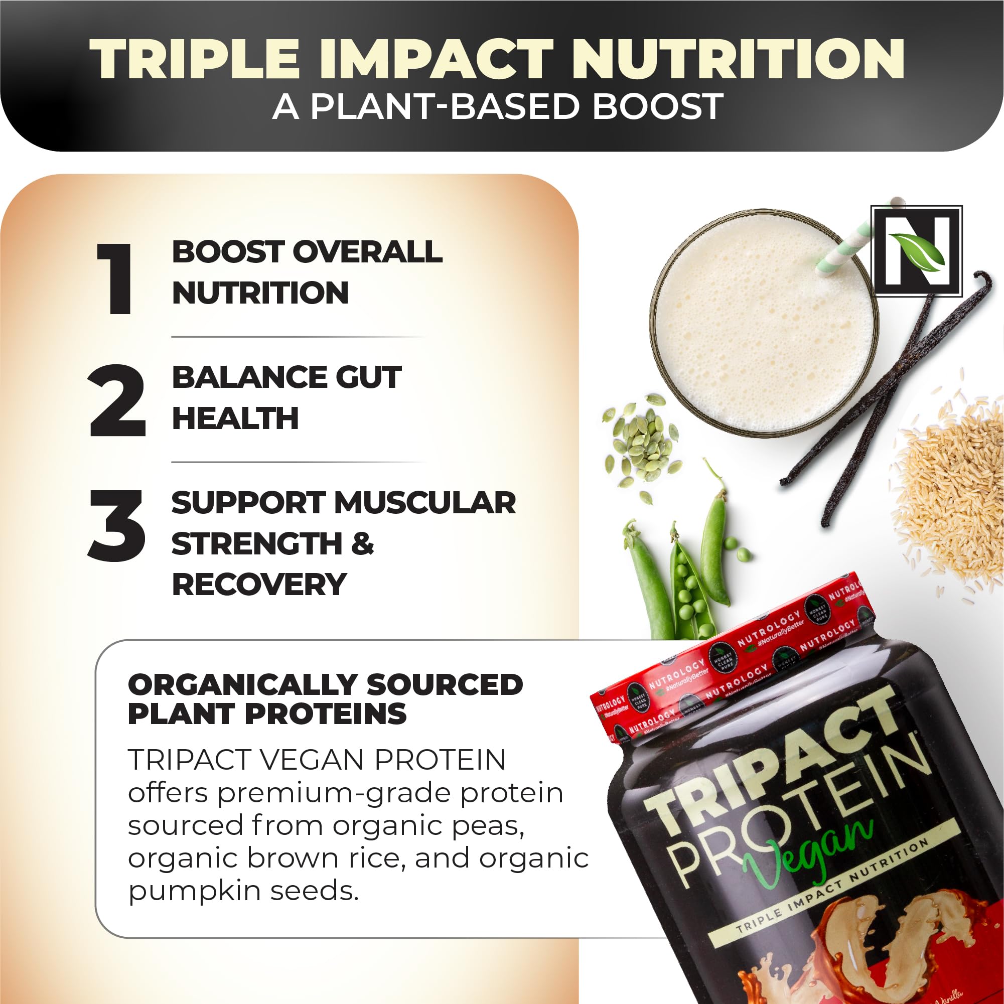 Image highlights BCAAs, glutamine and superfoods for recovery and energy