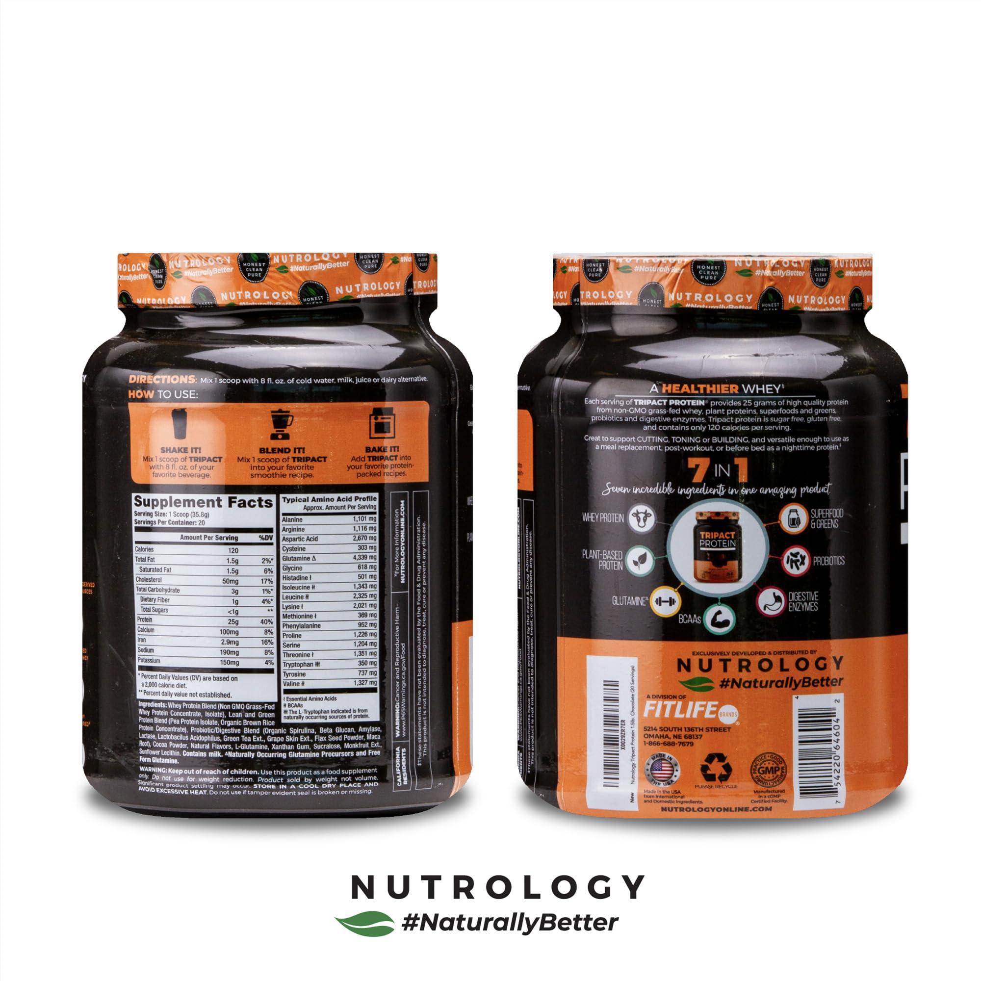 Nutrology TRIPACT versatile shake before, during, or after workouts