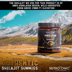 NutroTonic Shilajit Gummies with organic manuka honey ingredients.
