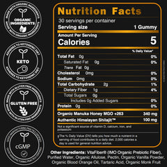 NutroTonic Shilajit Gummies vanilla-blood-orange close-up for flavorful intake.