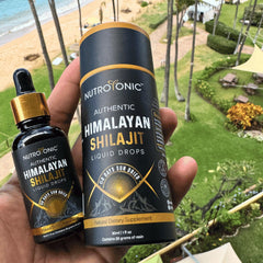 NutroTonic Shilajit Drops label detail proves premium grade authenticity