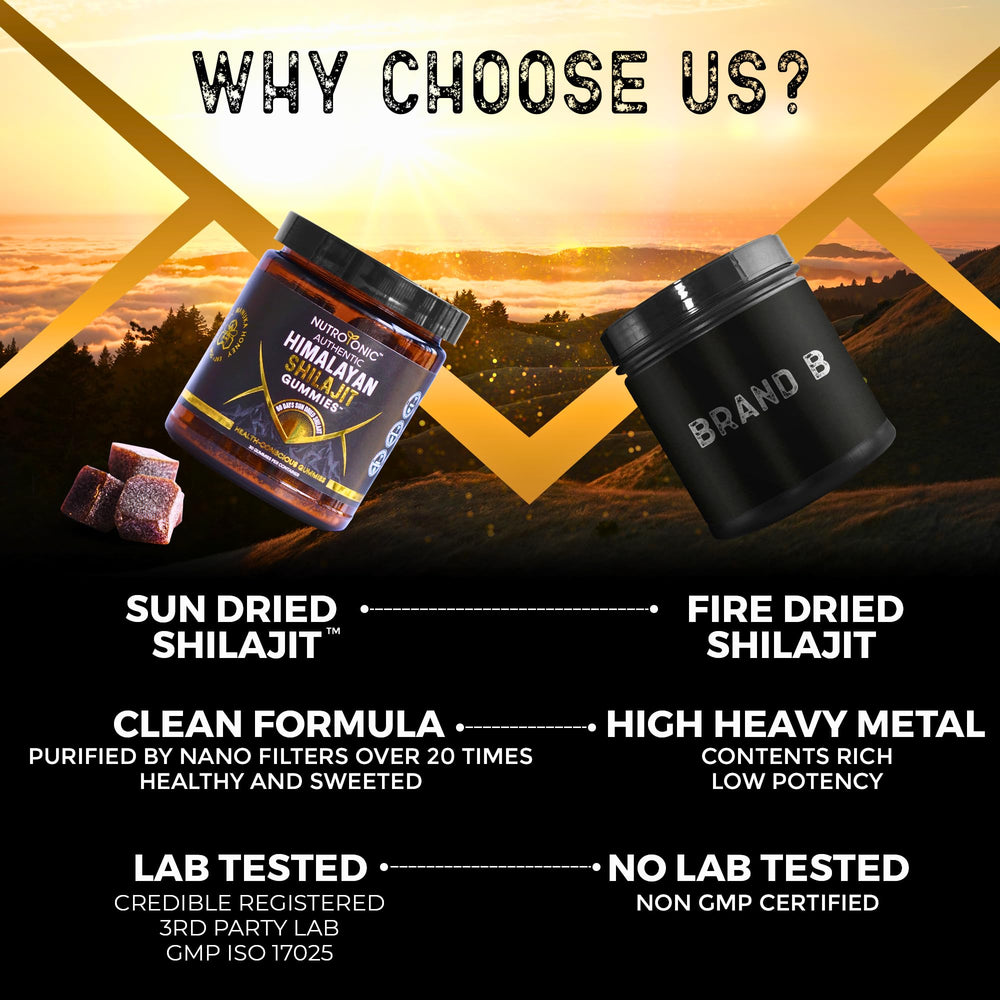 NutroTonic Shilajit Gummies natural vanilla-bean and peach flavor for enjoyable daily use