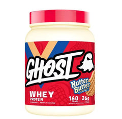 Nutter Butter Ghost Whey Protein with cookie pieces for a flavorful post-workout shake