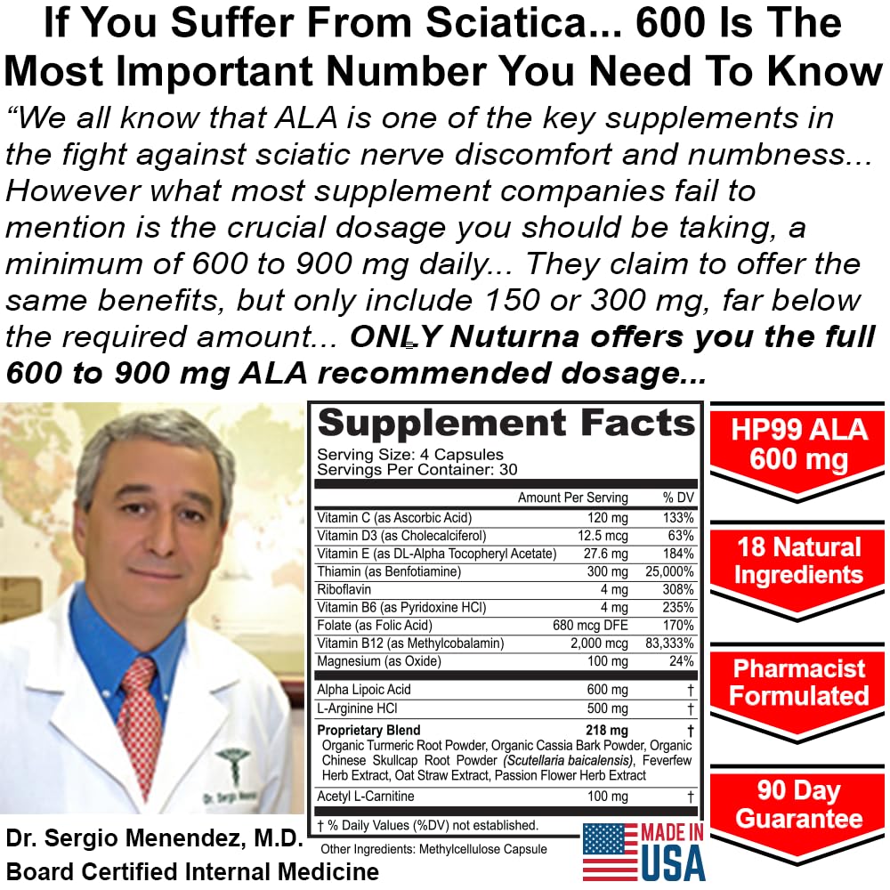 Nuturna ingredients blend graphic illustrates natural nerve support.