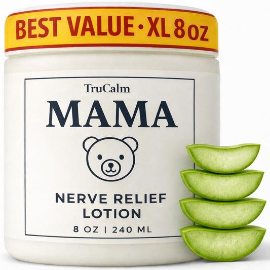 Nuturna Mama Lotion 8 oz jar ready for daily nerve comfort.