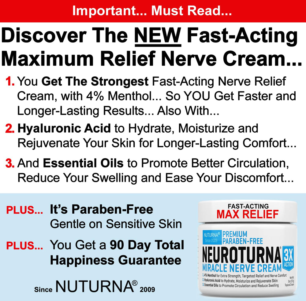 Nuturna Nerve Relief Cream application on hand demonstrates smoothing, cooling comfort during daily routines.