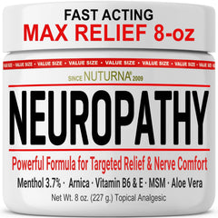 Nuturna Neuropathy Cream bottle 8oz with quick-absorbing formula for targeted relief