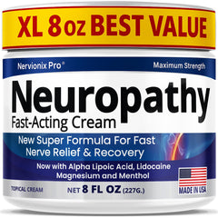 Nuturna Neuropathy Cream 8oz jar for targeted nerve relief and hydration.