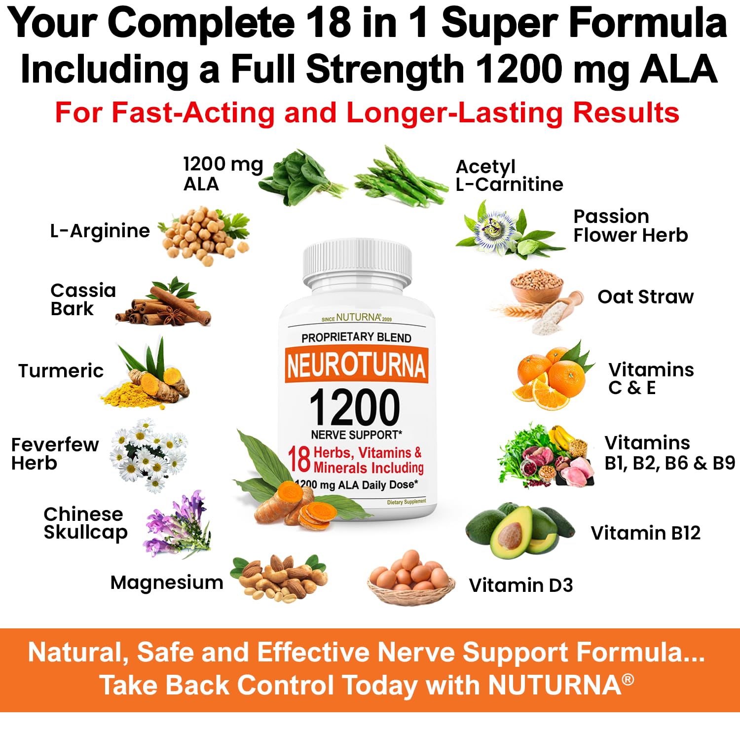 Nuturna Neuroturna vitamins minerals herbs array shown