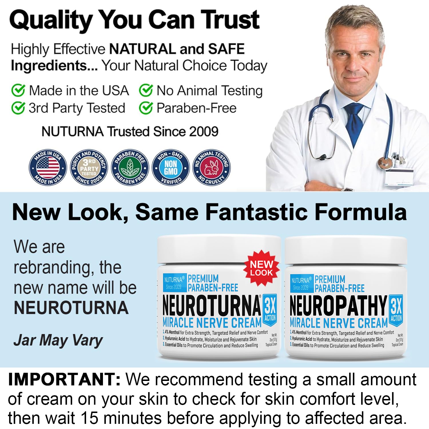 Nuturna Nerve relief cream therapy use on legs, back, or shoulders for daily comfort.