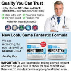 Nuturna Nerve relief cream therapy use on legs, back, or shoulders for daily comfort.