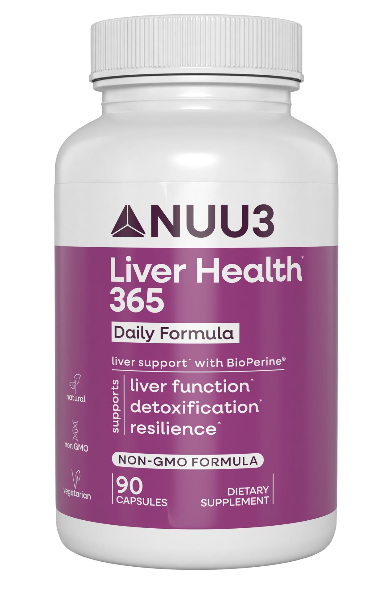 NUU3 Liver Health 365 bottle supports daily liver function.