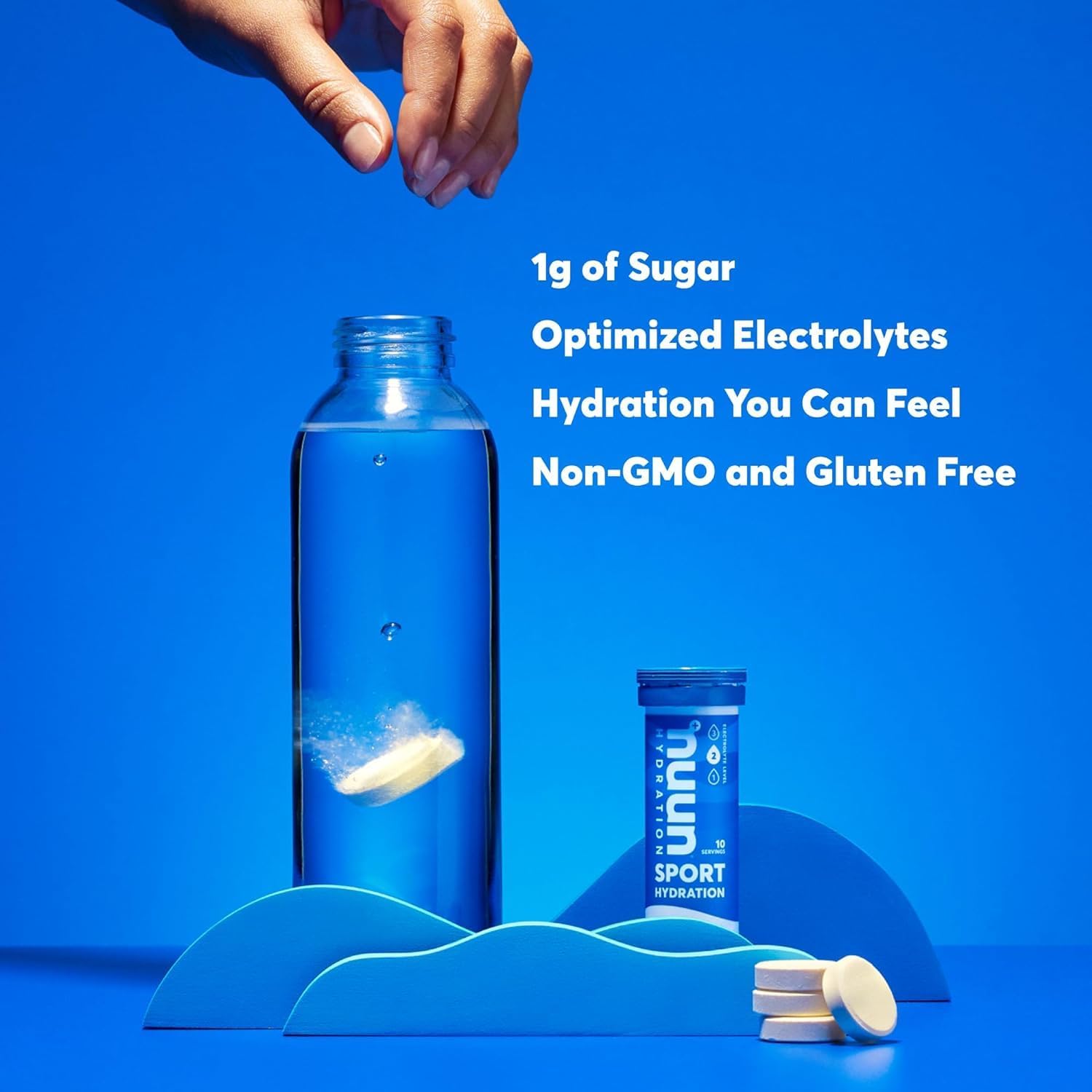 Nuun Active Strawberry Lemonade bottle on-the-go in a gym bag.