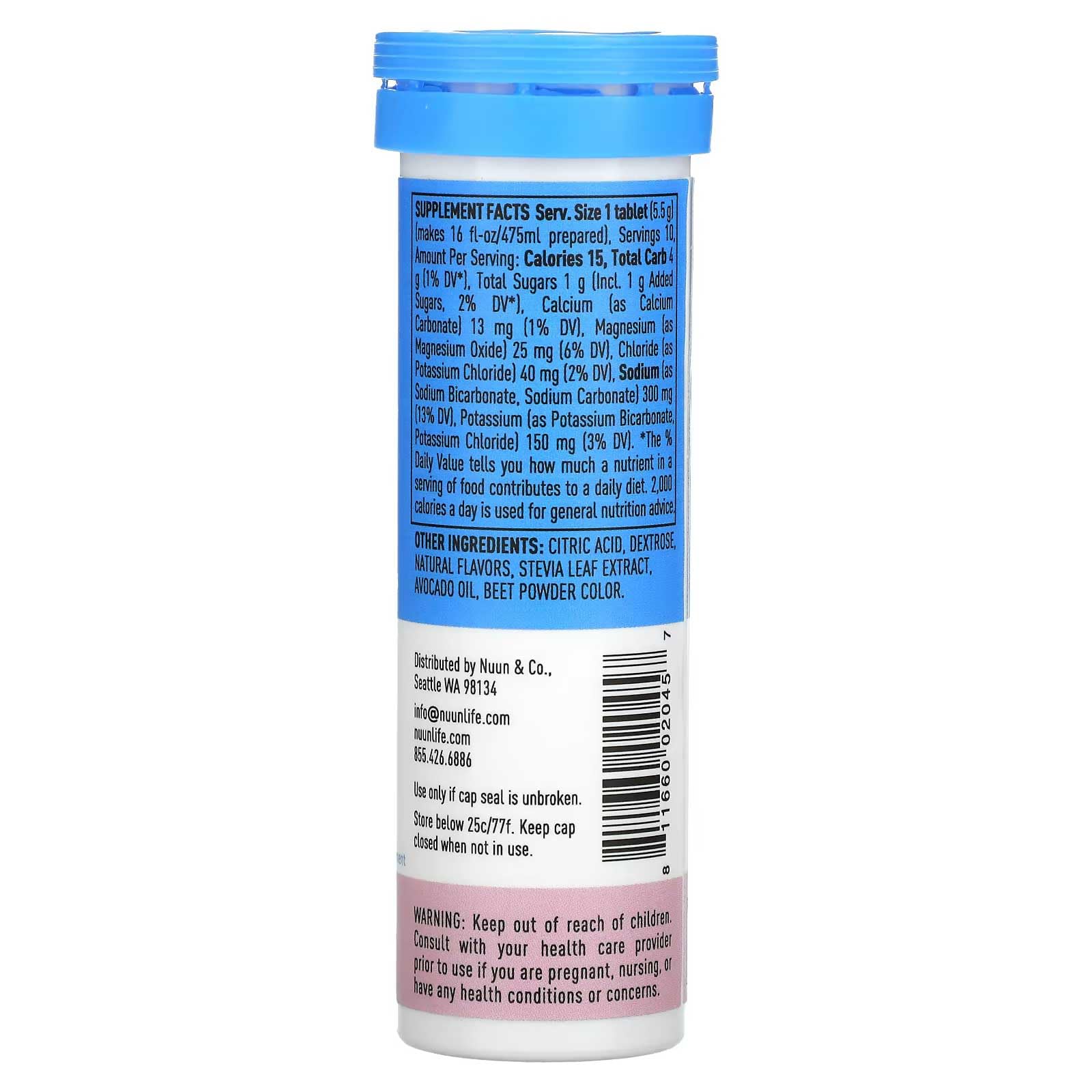 Nuun Active Strawberry Lemonade tablets dissolving in water for quick hydration