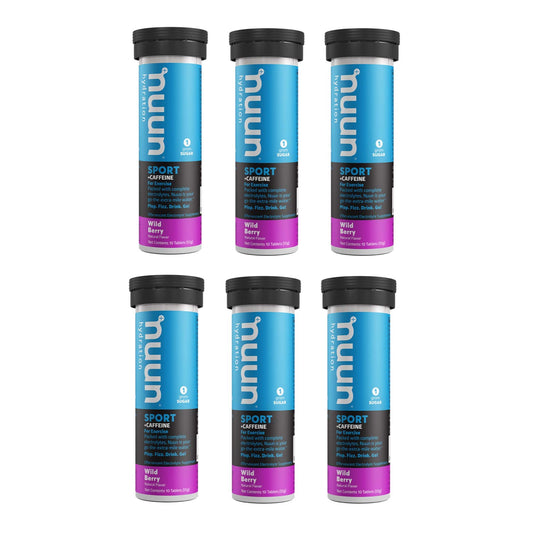 Nuun Bev Tube Energy Wild Berry packaging showing six tubes for on-the-go hydration.