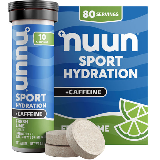 Nuun Energy Fresh Lime tubes for easy on-the-go hydration.