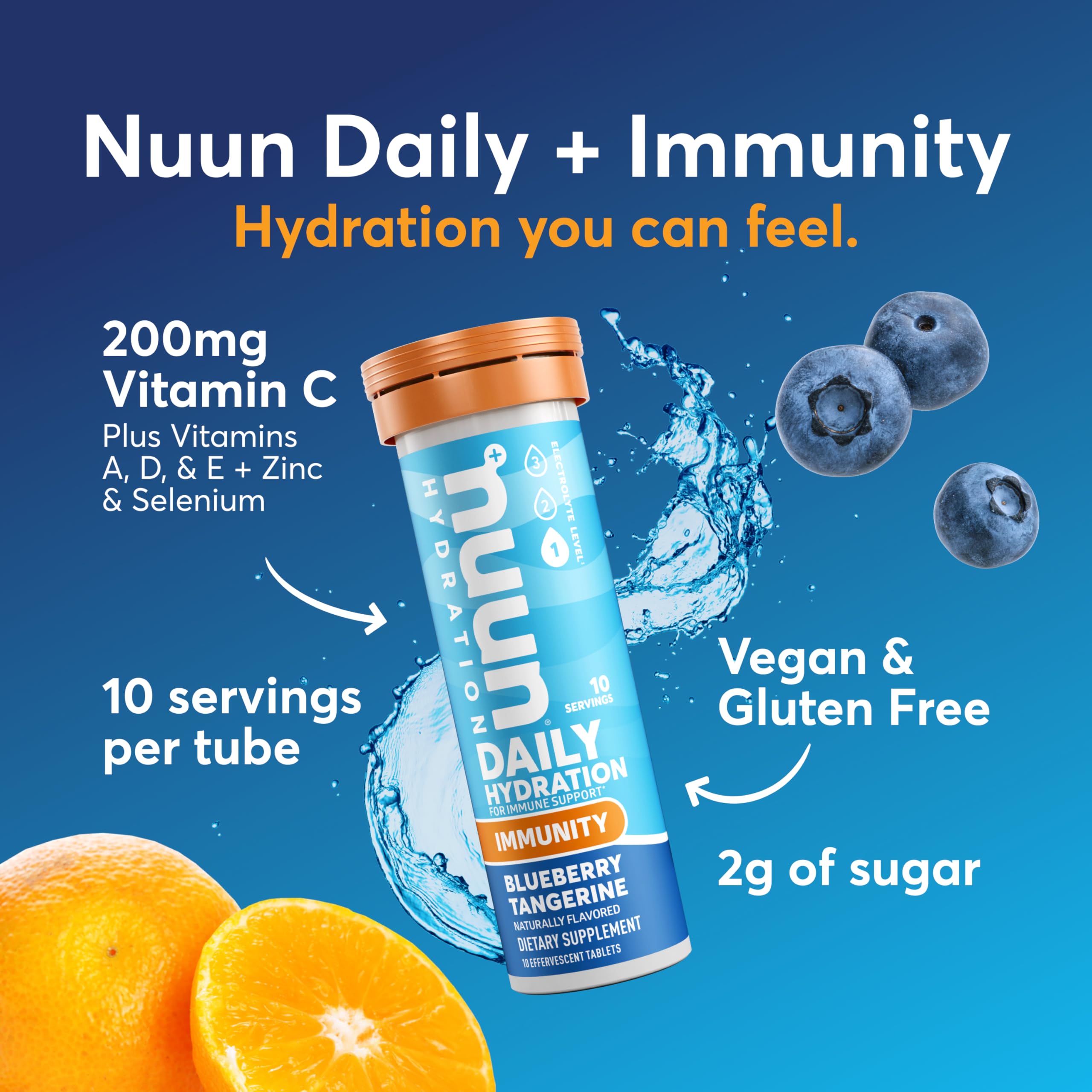 Nuun Immunity being poured into a glass for an immune drink.