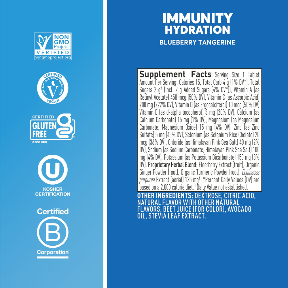 Nuun Immunity tablet close-up highlighting color and texture.