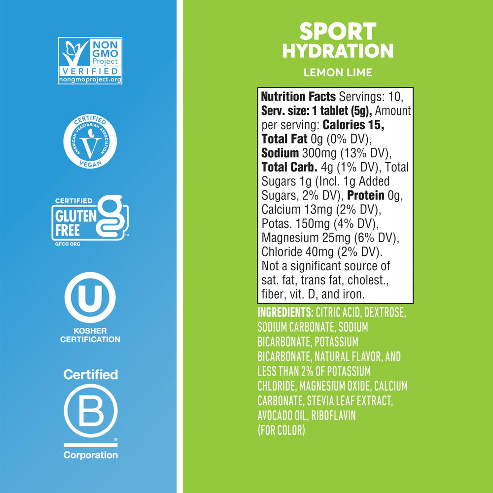 Athlete hydrating with Nuun Lemon Lime during a workout