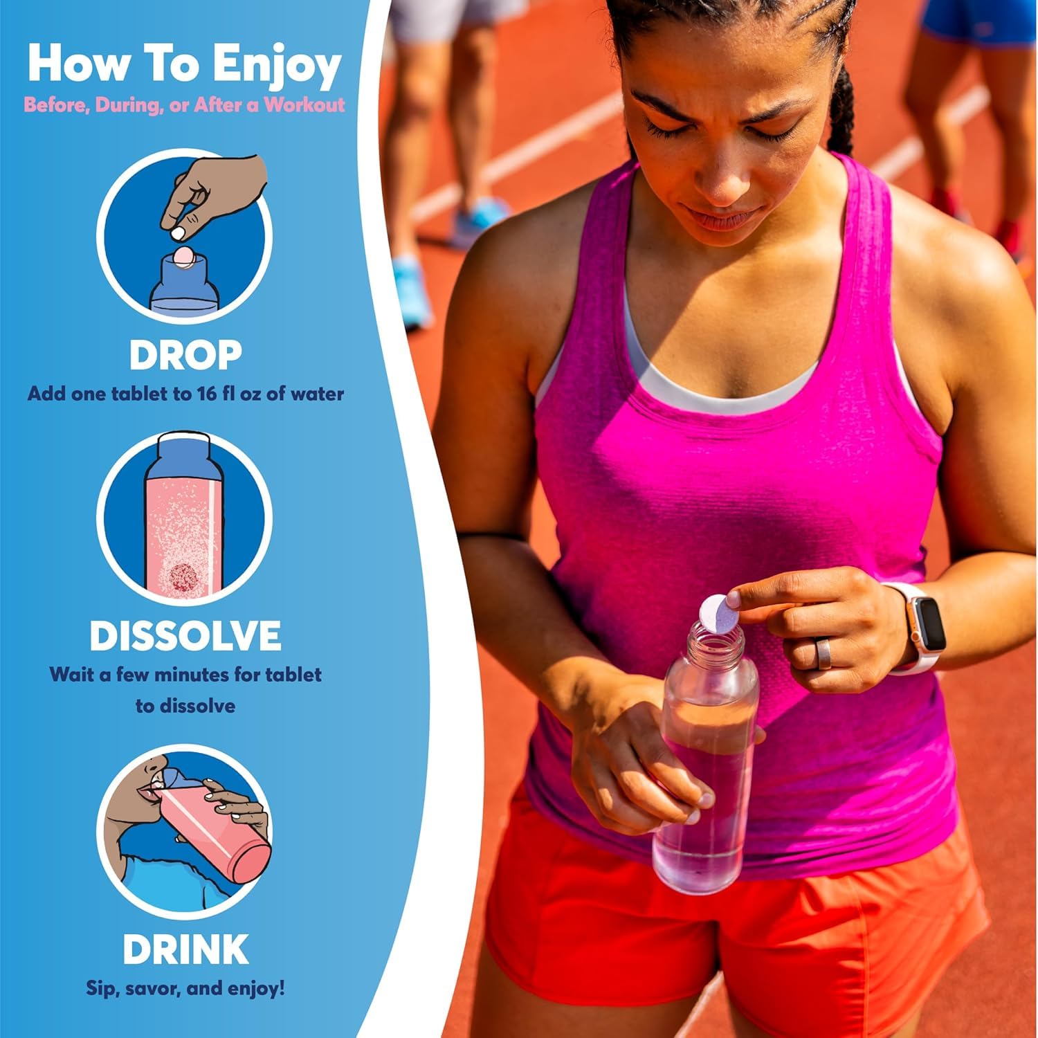 Nuun Sport Orange ready for hiking or daily activity to support balance.