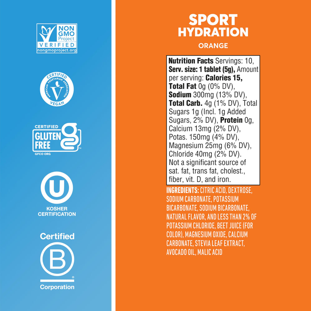Compact Nuun packaging highlights vegan and gluten-free formula.