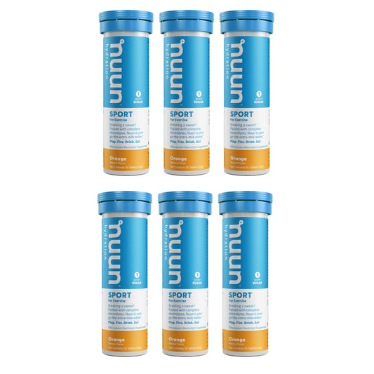 Nuun Sport Orange tablets in a tub for on-the-go hydration.