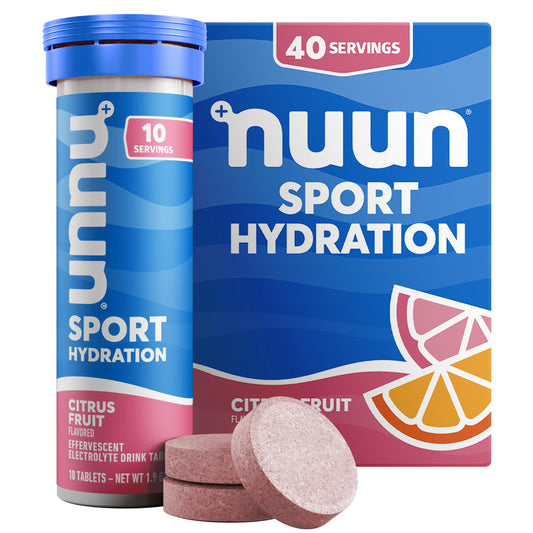 Nuun Sport tablet dissolving in water to support quick hydration during workouts.