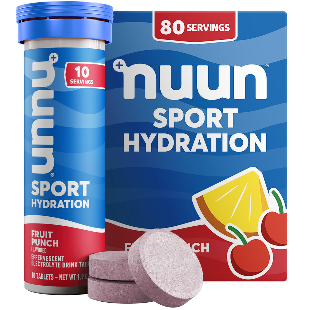 Nuun Sport tablet dissolving in water for quick hydration on the go