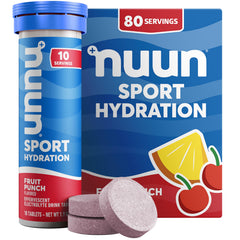 Nuun Sport tablet dissolving in water for quick hydration on the go