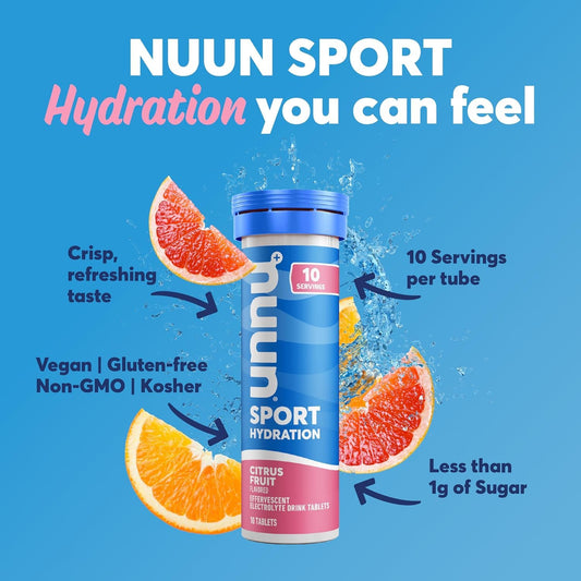 Nuun Sport tube in a gym bag ready for quick electrolyte replenishment