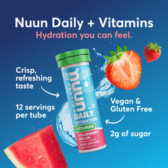 Nuun Vitamins Tangerine Lime tablet ready to mix in a glass of water