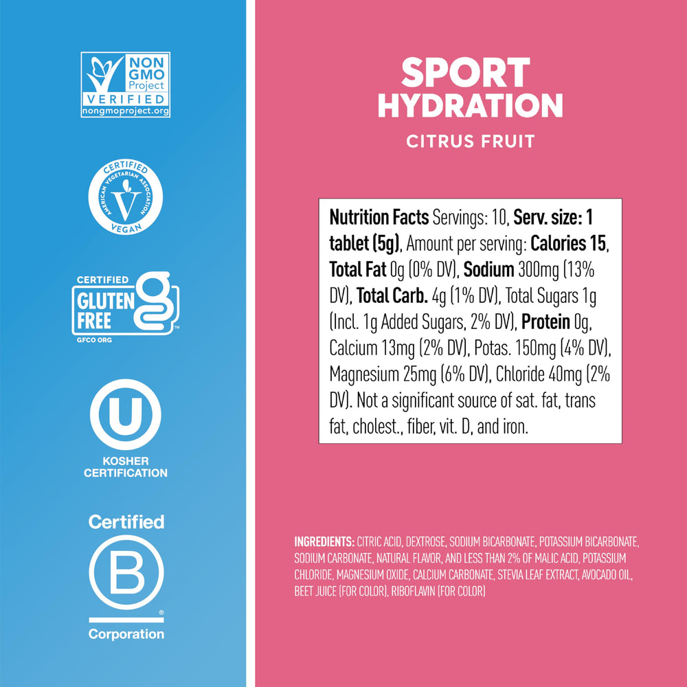 Nuun electrolyte tablets in gym bottle during a workout.