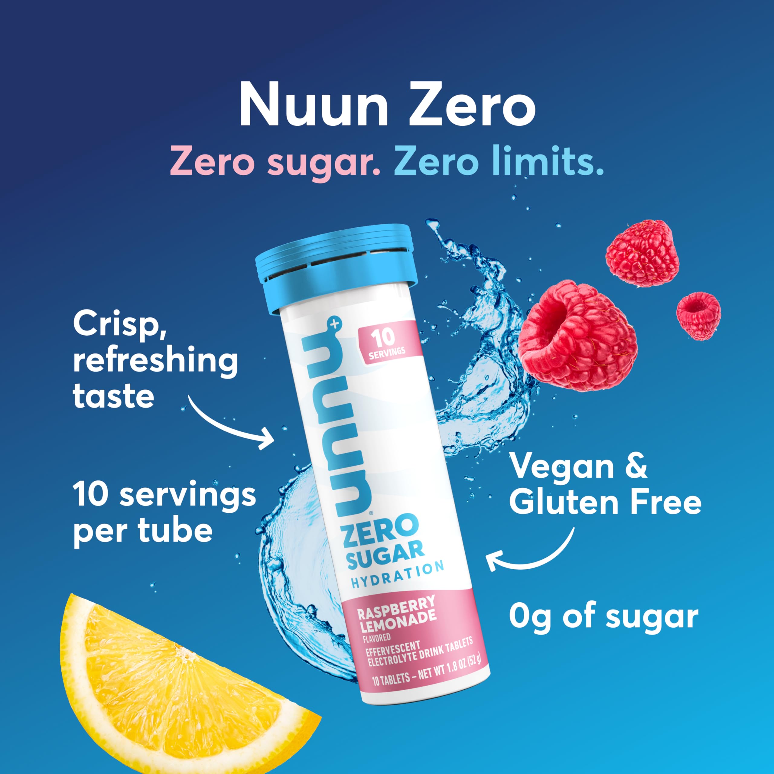 Nuun Zero Sugar tablet dissolving in water for hydration