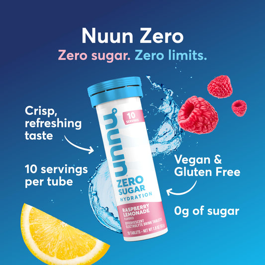 Nuun Zero Sugar tablet dissolving in water for hydration