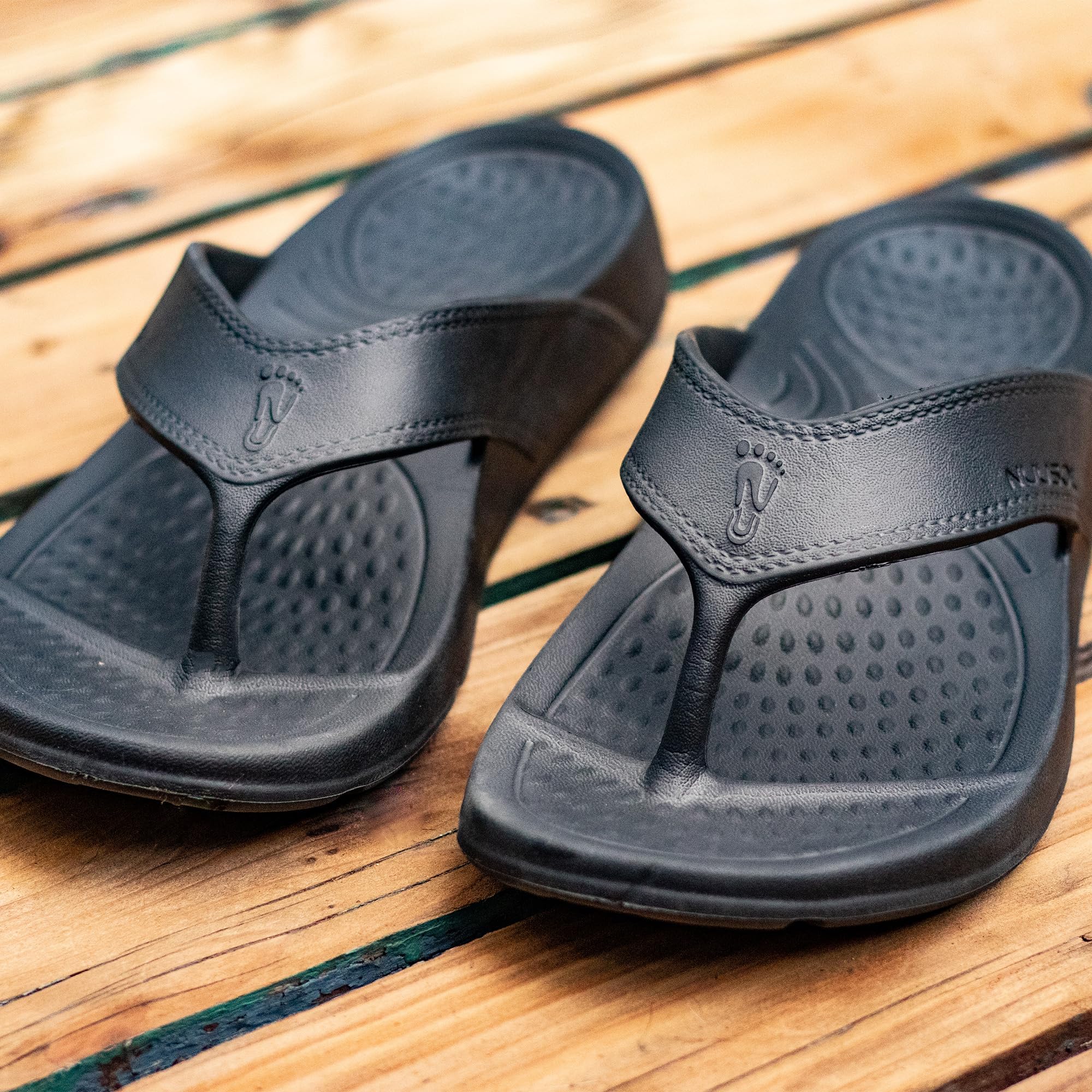 NUUSOL Cascade Flip Flop features EVASOL foam construction for soft, supportive wear.