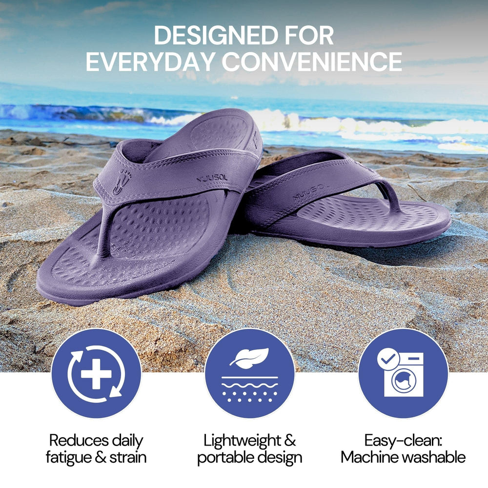 NUUSOL Cascade flip flop front view in Eclipse Black color.