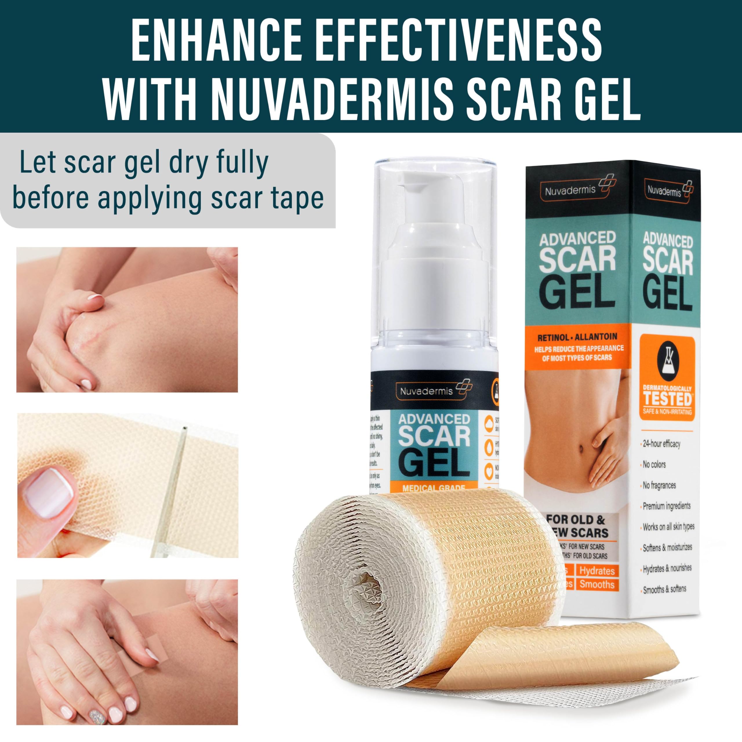 NUVADERMIS silicone tape close-up highlighting gentle adhesion