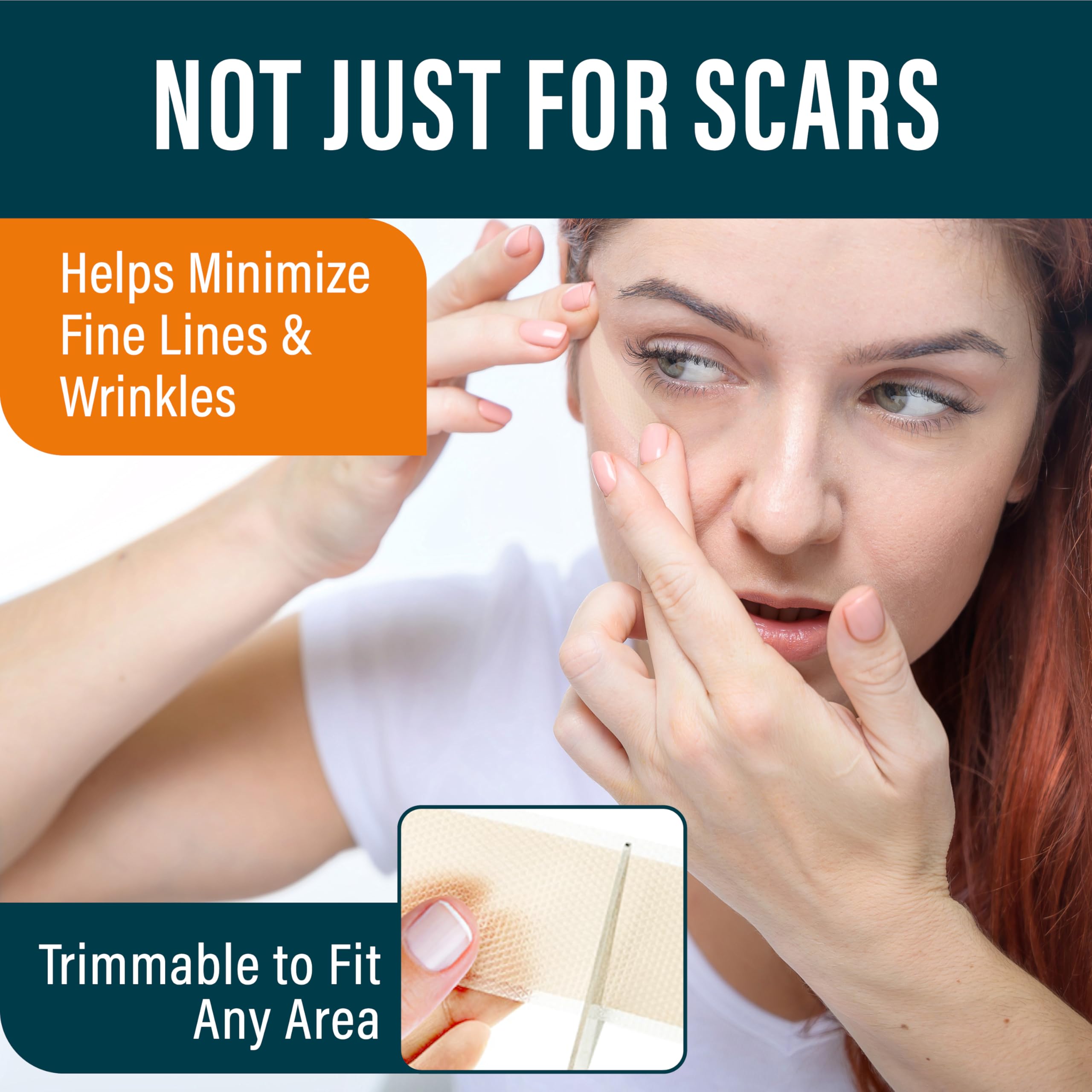 NUVADERMIS scar tape on skin showing discreet post-surgical coverage