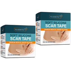 NUVADERMIS silicone scar tape roll applied on skin for scar management
