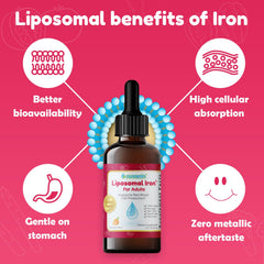 Nuvamin liquid iron drops orange label close-up highlights clean vegan formula.