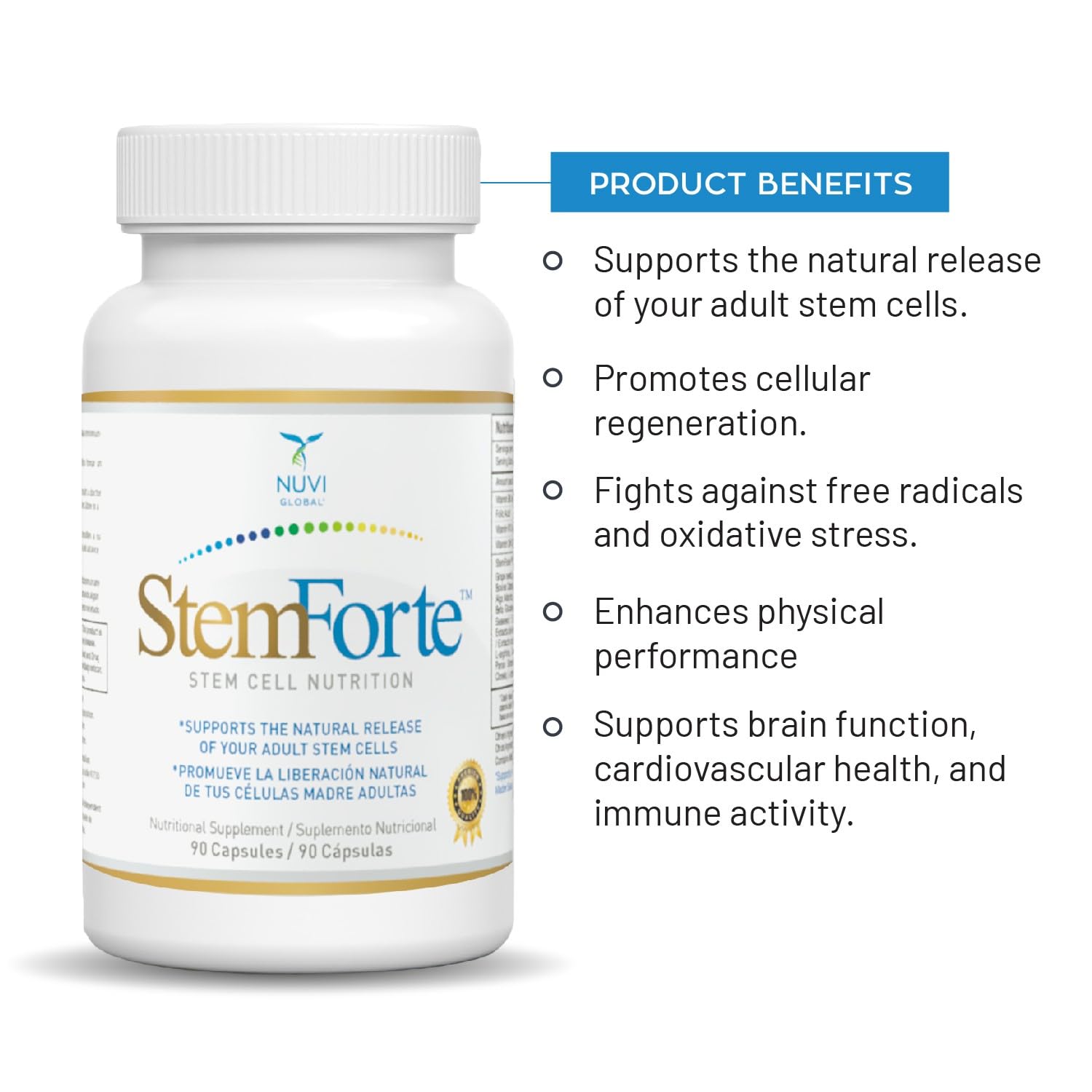 NuVi Global StemForte Beta Glucan component suggestive of immune support