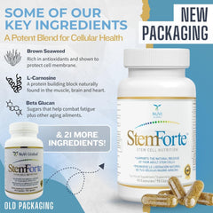 NuVi Global StemForte capsules close-up for easy daily use and energy