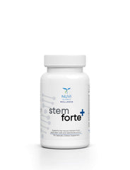NuVi Global Stemforte Plus bottle pour demonstrates daily dosage for potential cellular support.