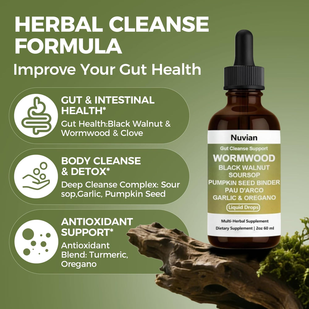 nuvian black walnut wormwood blend supports internal wellness with a powerful botanical blend