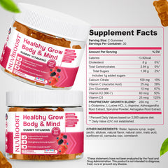 NUVIBOOST Healthy Grow may support immune health with vitamin C and zinc.