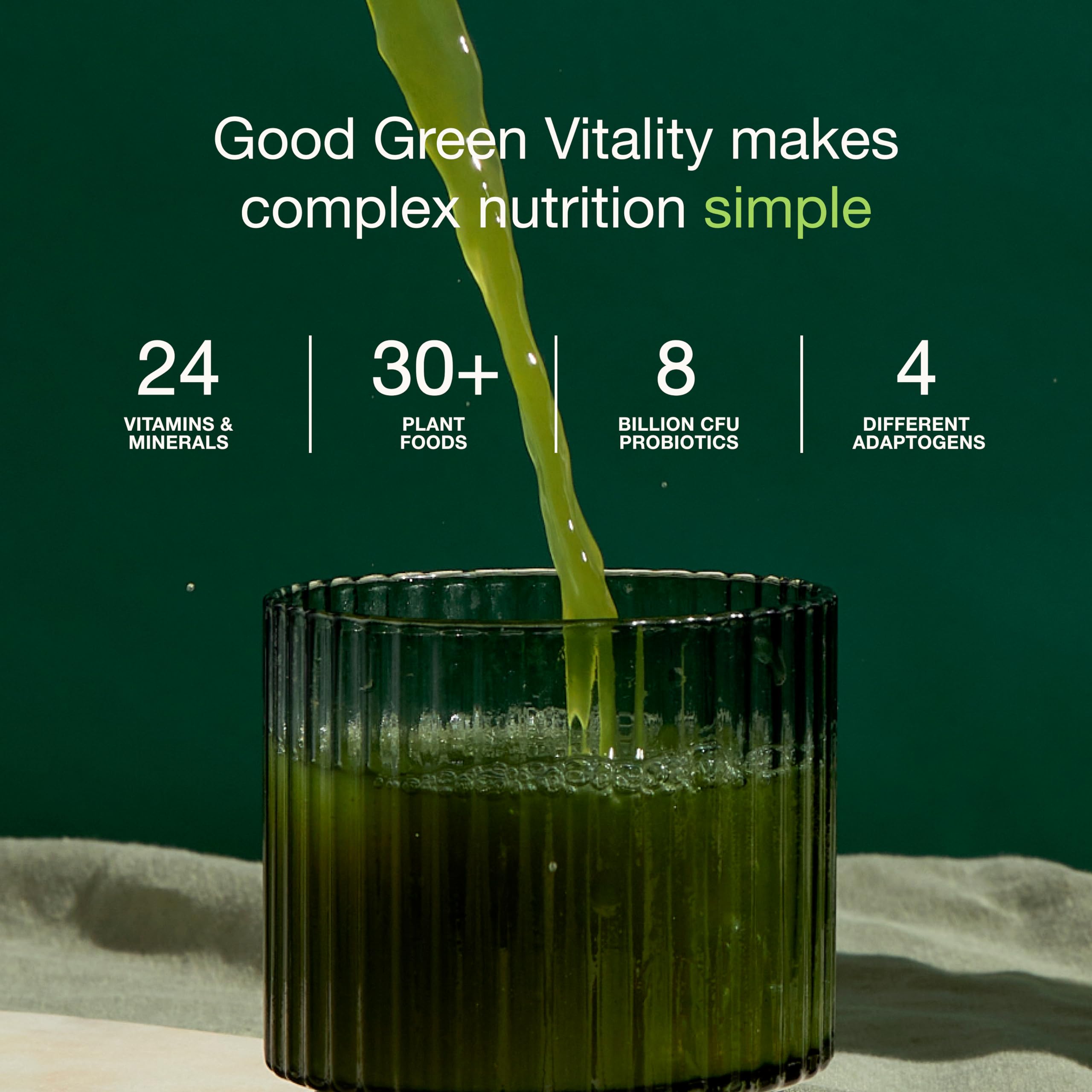 Nuzest greens powder dissolves quickly in water for a smooth drink