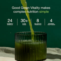 Nuzest greens powder dissolves quickly in water for a smooth drink