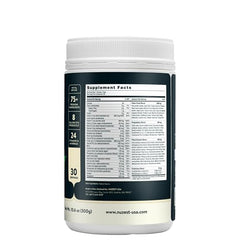 Nuzest greens powder scoop demonstrates easy daily dosing for busy mornings