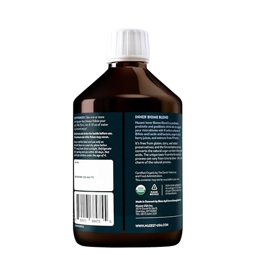 Nuzest Inner Biome Berry pour illustrating easy-to-use liquid probiotic