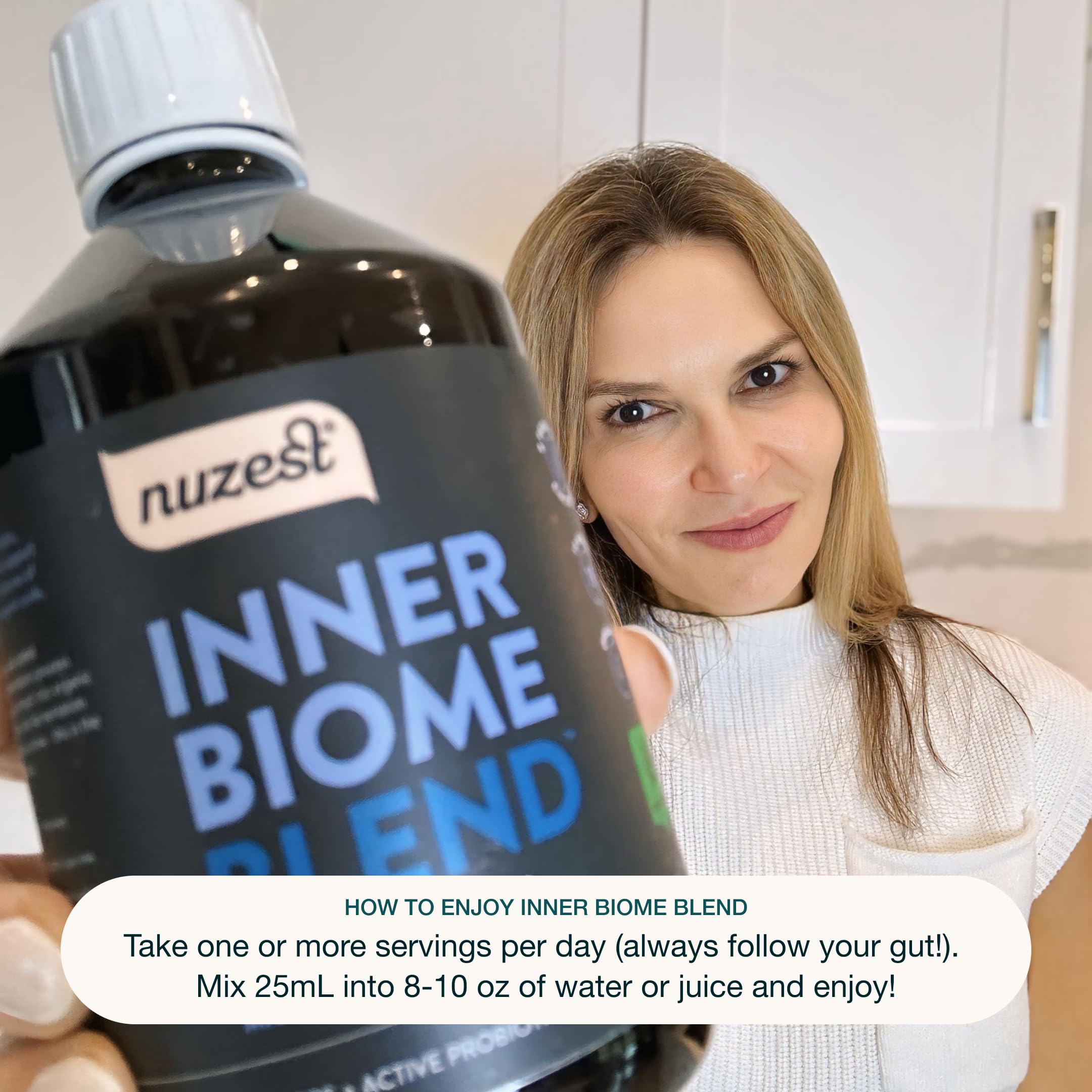 Nutrition label of Inner Biome Blend emphasizes vegan, organic composition.
